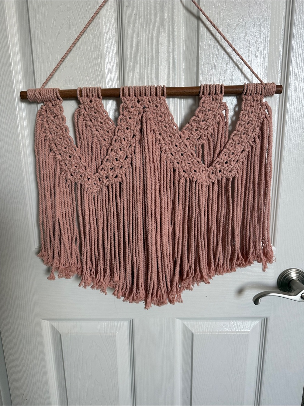 Blush Pink Macrame Wall Tapestry Hanging